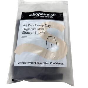 Shapermint Black All Day Everyday High Waisted Shaper Shorts Women XXL Shapewear